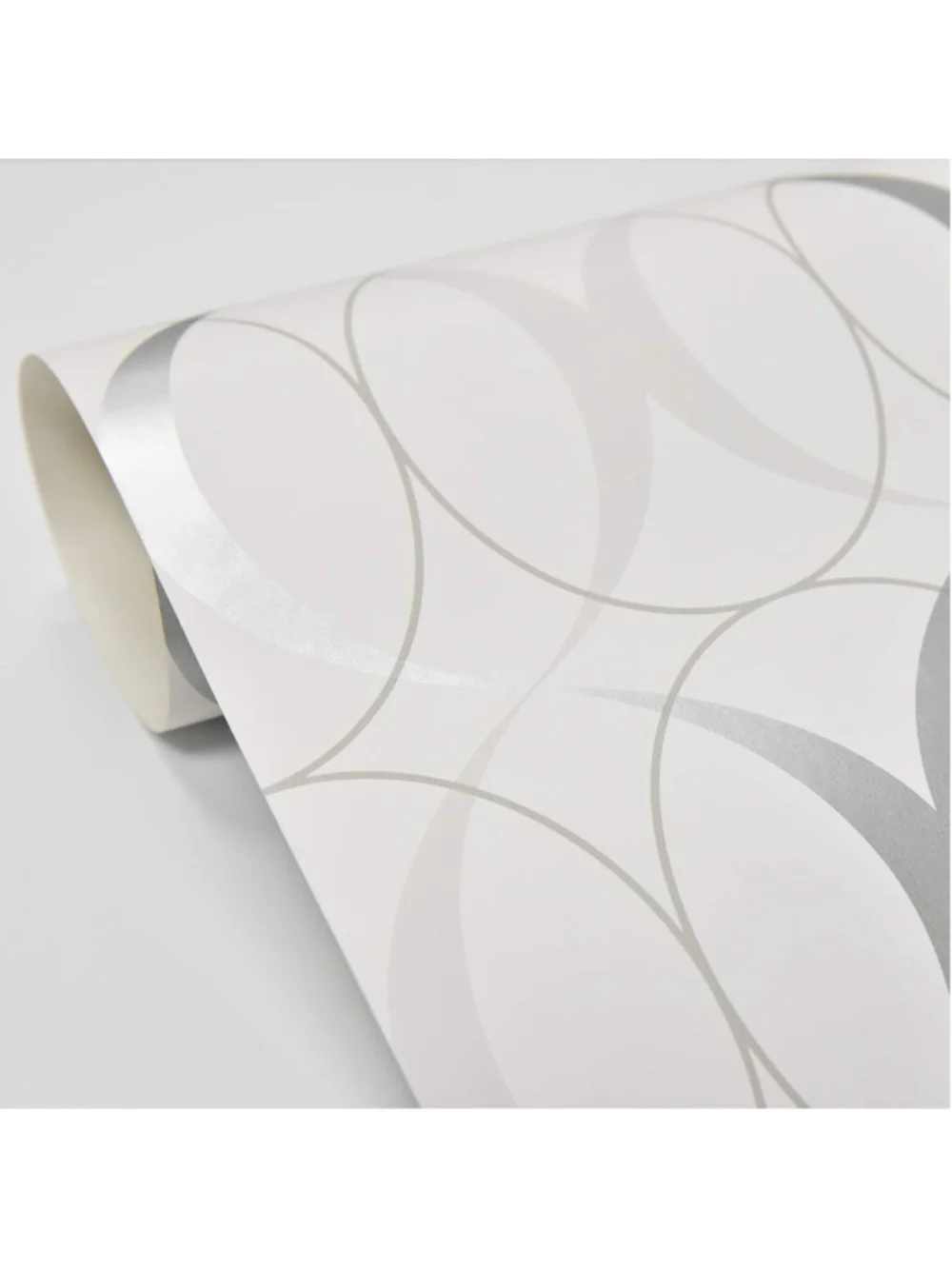 NuWallpaper NU1704 Circulate Light Silver Vinyl Peel & Stick Wallpaper Roll